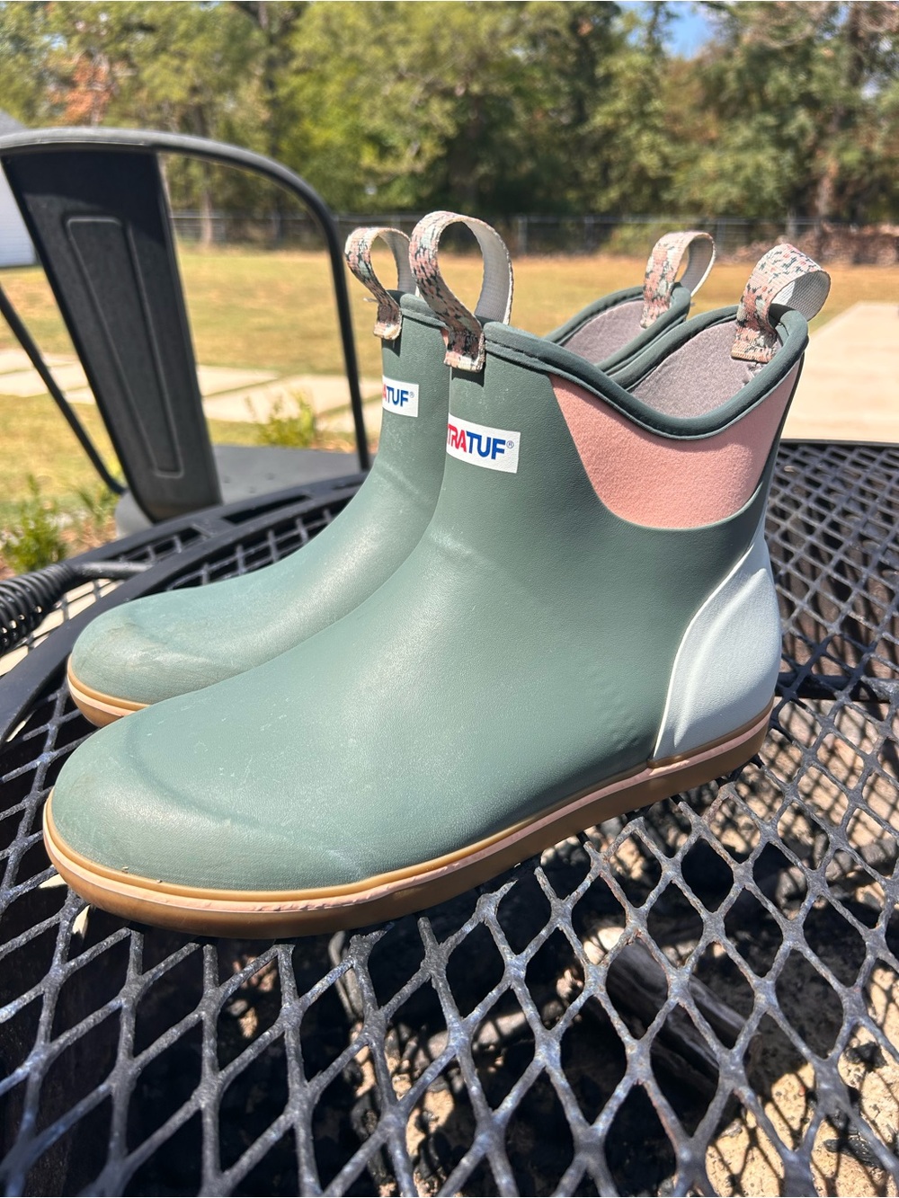 Muck Boot Co. Women's Short Waterproof Rain Boots - Sage Green & Blush